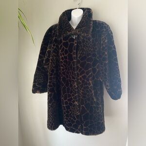 80's Leopard Print Faux Fur Coat